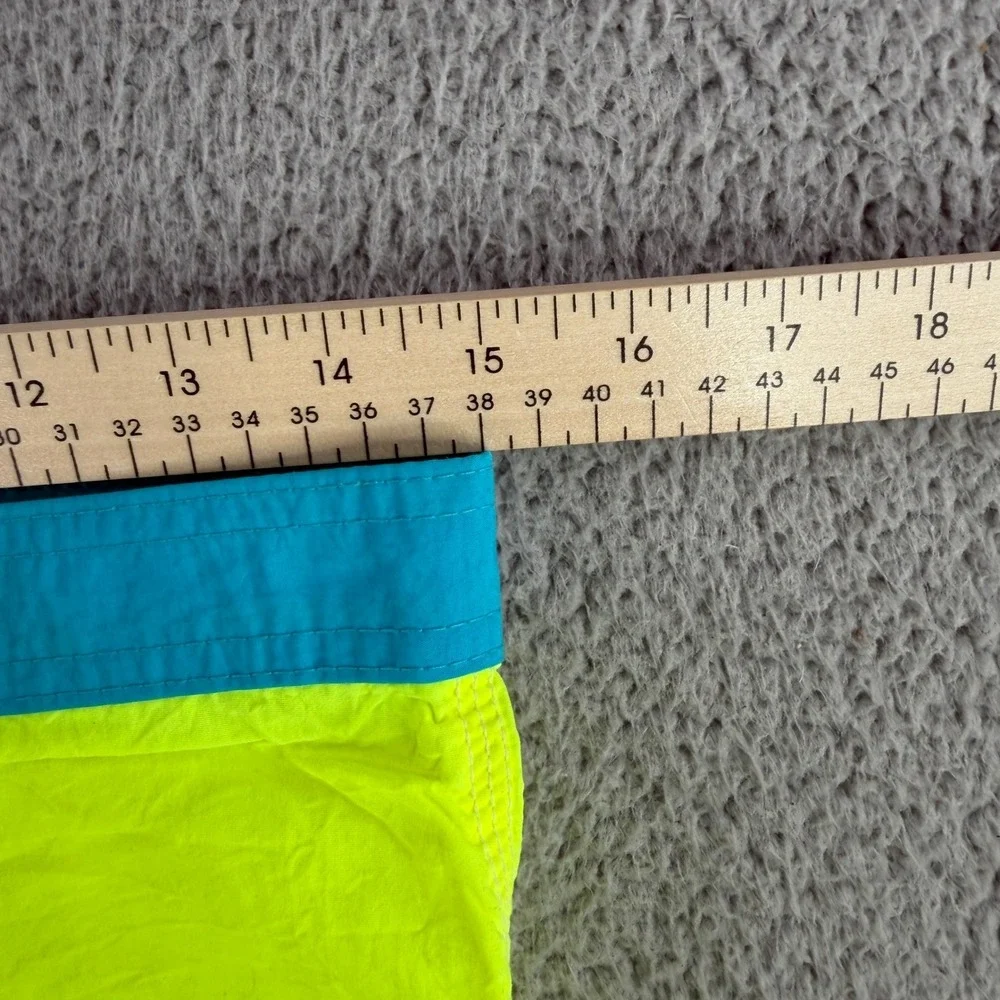 Quiksilver Board Shorts Mens 31 Neon Yellow Teal Vintage 90s Made in USA 1M25 WD